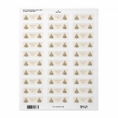 Gouden Sparkle Kerstboom Glow Etiket (Full Sheet)