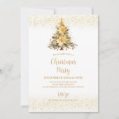 Gouden Sparkle Kerstboom Glow Feestdagenkaart (Voorkant)