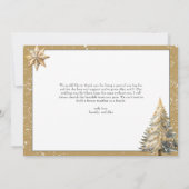 Gouden Sparkle Kerstbruiloft Bedankkaart (Achterkant)