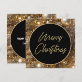 Gouden Sparkle Kerstmis Feestdagenkaart (Voorkant / Achterkant)