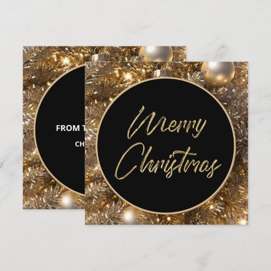 Gouden Sparkle Kerstmis Feestdagenkaart (Voorkant / Achterkant)