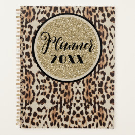 Gouden Sparkle Leopard Print Planner