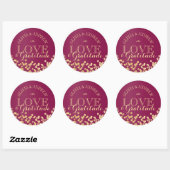 Gouden Sparkle Licht Liefde en Dankbaarheid Ronde Sticker (Vel)