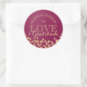 Gouden Sparkle Licht Liefde en Dankbaarheid Ronde Sticker (Tas)