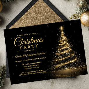 Gouden Sparkle Light Tree kerstfeest Kaart