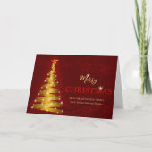 Gouden Sparkle Lint Boom Kerstmis Kaart (Voorkant)