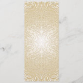 Gouden Sparkle Lint Damask Bruiloft Menu (Achterkant)