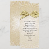 Gouden Sparkle Lint Damask Bruiloft Menu (Voorkant / Achterkant)
