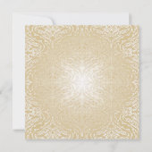 Gouden Sparkle Lint Damask Bruiloft Uitnodigen Kaart (Achterkant)