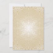 Gouden Sparkle Lint Damask Bruiloft Uitnodigen Kaart (Achterkant)