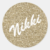 Gouden Sparkle Naam Sticker (Voorkant)