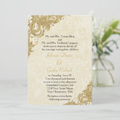  Gouden Sparkle Rosettes op Cream Weddings Kaart (Staand voorkant)