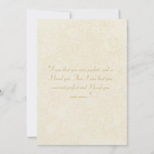  Gouden Sparkle Rosettes op Cream Weddings Kaart (Achterkant)