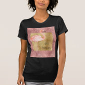 Gouden Sparkle Roze Flamingo T-shirt (Voorkant)