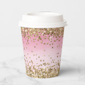 Gouden Sparkle Roze Ombre Glitter quote Papieren Bekers (Achterkant)