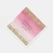 Gouden Sparkle Roze Ombre Glitter Quote Servet (Hoek)