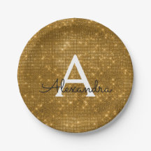 Gouden Sparkle & Shimmer Monogram Verjaardag