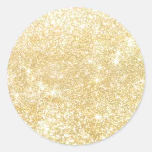 Gouden Sparkle Shimmer Trendy Custom Ronde Sticker (Voorkant)