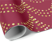 Gouden Sparkle Swag Stripe op Bourgogne Rood Cadeaupapier (Rol Hoek)