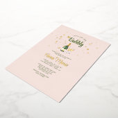 Gouden Sparkle Vrouwelijke Brunch Bubble Vrijgezel Folie Uitnodiging (Gedraaid)