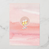 Gouden Sparkle Vrouwelijke Brunch Bubble Vrijgezel Folie Uitnodiging (Achterkant)