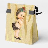 Gouden Sparkle Zebra Print Baby Favor Box Bedankdoosjes (Achterkant)