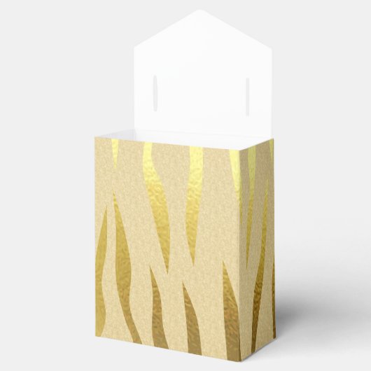 Gouden Sparkle Zebra Print Baby Favor Box Bedankdoosjes (Geopend)