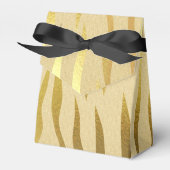 Gouden Sparkle Zebra Print Baby Favor Box Bedankdoosjes (Voorkant Zijde)