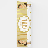 Gouden Sparkle Zebra Print  Baby shower Banne Spandoek (Verticaal)