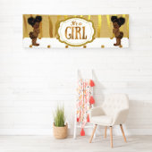 Gouden Sparkle Zebra Print  Baby shower Banne Spandoek (Insitu)