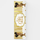 Gouden Sparkle Zebra Print  Baby shower Banne Spandoek (Verticaal)