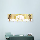 Gouden Sparkle Zebra Print Baby shower Banner (Beurs)