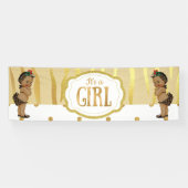 Gouden Sparkle Zebra Print Baby shower Banner (Horizontaal)