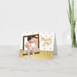 Gouden Sparkle Zebra Print Baby shower Dank u Bedankkaart
