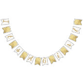 Gouden Sparkle Zebra Print Polka Dot Banner Vlagge (Alle)