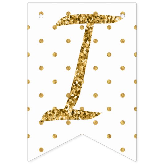 Gouden Sparkle Zebra Print Polka Dot Banner Vlagge (Eerste vlag)