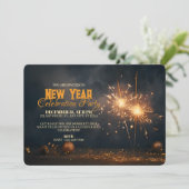 Gouden Sparklers & Feestelijke Charme Elegant Nieu Kaart (Staand voorkant)