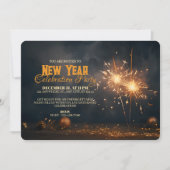 Gouden Sparklers & Feestelijke Charme Elegant Nieu Kaart (Voorkant)