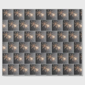 Gouden Sparklers op Grijs Cadeaupapier (Vlak)