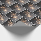 Gouden Sparklers op Grijs Cadeaupapier (Hoek)