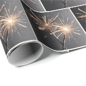 Gouden Sparklers op Grijs Cadeaupapier (Rol Hoek)
