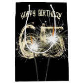 Gouden Sparklers voor 65ste verjaardag Medium Cadeauzakje (Voorkant)