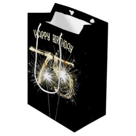 Gouden Sparklers voor 75e verjaardag Medium Cadeauzakje