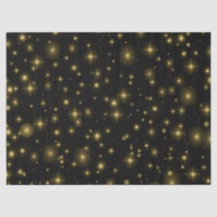 Gouden Sparkles en Sterren in Night Sky Tissuepapier