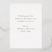 Gouden Sparkles Fotokaart Folie Uitnodiging (Achterkant)