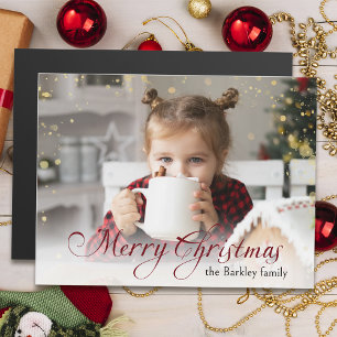 Gouden Sparkles Vrolijke Kerstkalligrafie Foto