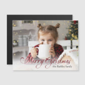 Gouden Sparkles Vrolijke Kerstkalligrafie Foto (Voorkant / Achterkant)