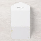 Gouden Sparkles Vrolijke Kerstkalligrafie Foto All In One Uitnodiging (Buitenkant)