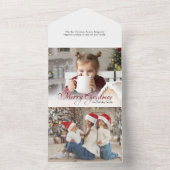 Gouden Sparkles Vrolijke Kerstkalligrafie Foto All In One Uitnodiging (Binnen)