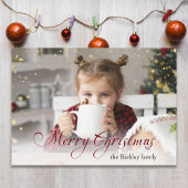 Gouden Sparkles Vrolijke Kerstkalligrafie Foto Feestdagenkaart